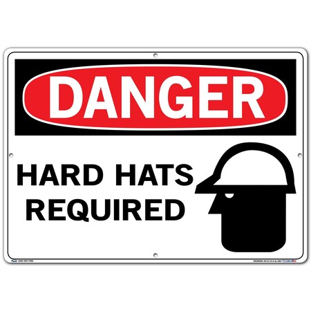 Vestil Sign, Danger, 20.5x14.5", Aluminum, .080, SI-D-15-E-AL-080 SI-D-15-E-AL-080